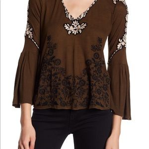 LUCKY BRAND EMBROIDERED TOP